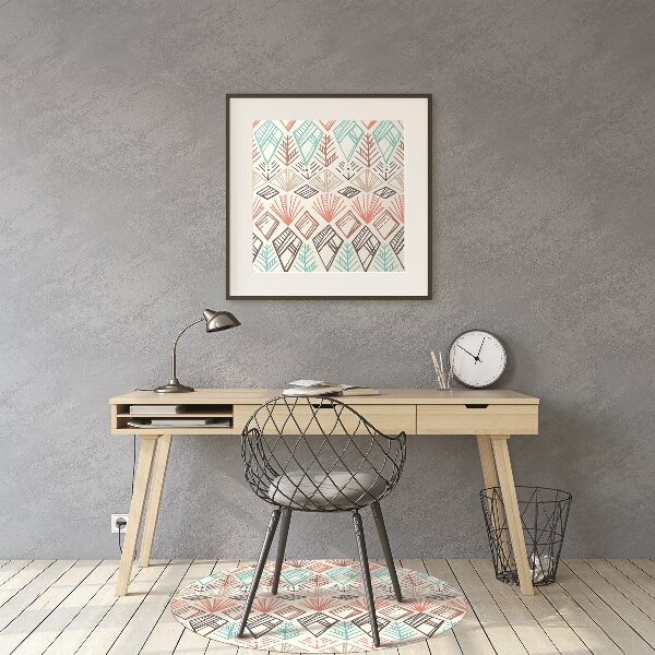 Desk chair mat ethnic pattern