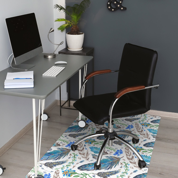 Computer chair mat Bird feathers
