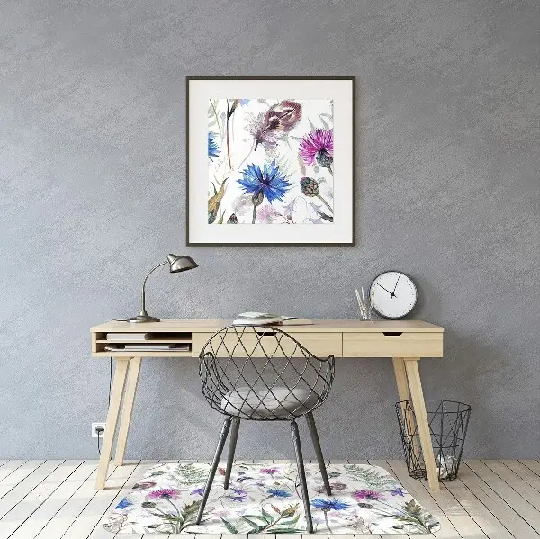 Computer chair mat Field flowers