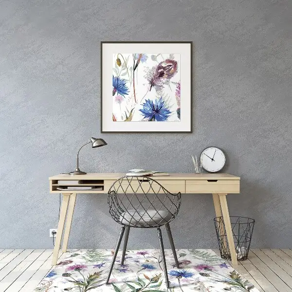 Computer chair mat Field flowers
