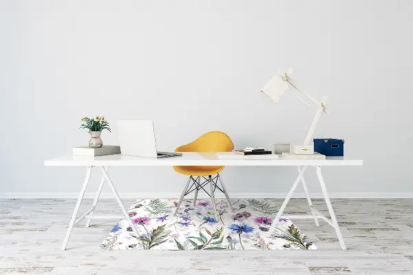 Computer chair mat Field flowers