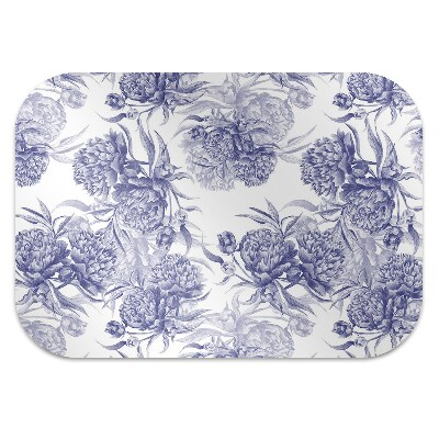 Office chair mat purple peonies