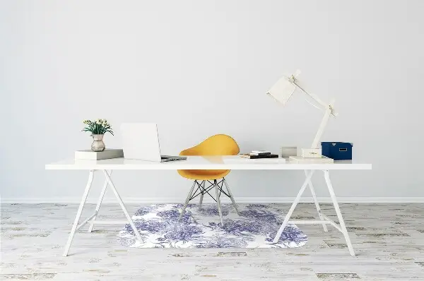 Office chair mat purple peonies