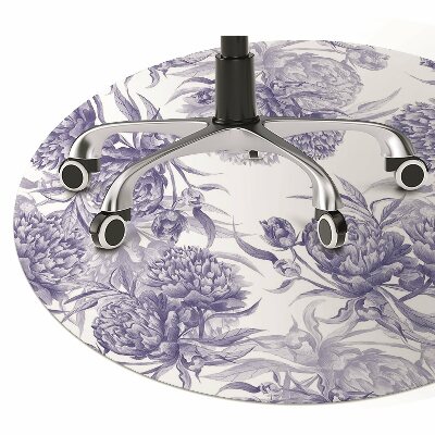 Office chair mat purple peonies