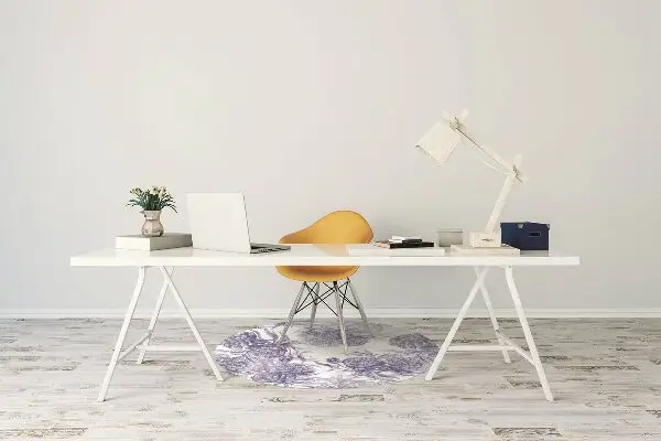 Office chair mat purple peonies