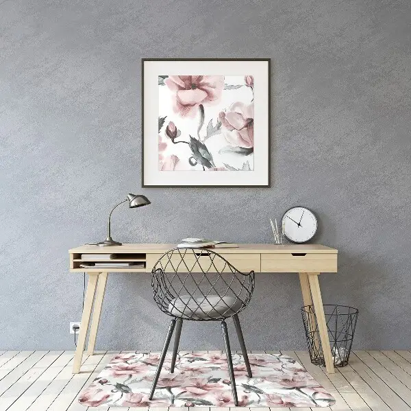 Office chair floor protector floral image