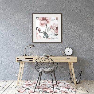 Office chair floor protector floral image