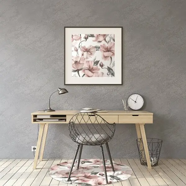 Office chair floor protector floral image