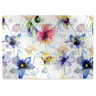 Computer chair mat Field flowers