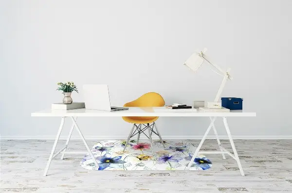 Computer chair mat Field flowers