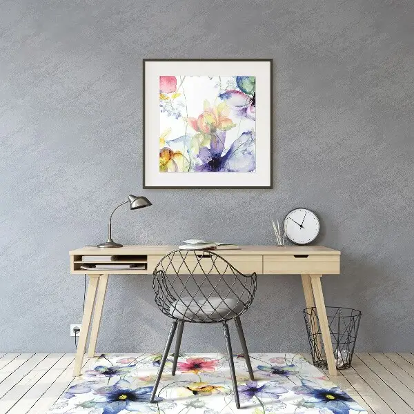 Computer chair mat Field flowers