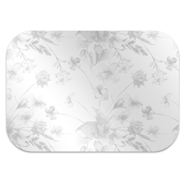 Computer chair mat gray flowers