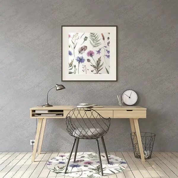 Desk chair mat Flowers from the meadow