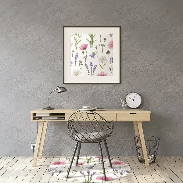 Office chair mat Wildflowers daisies