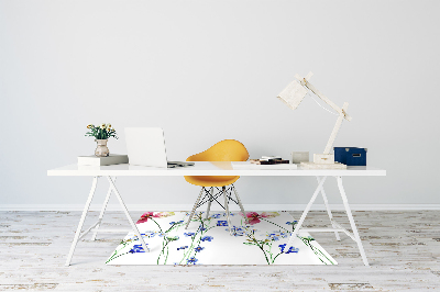 Office chair mat painted flowers