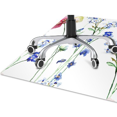 Office chair mat painted flowers