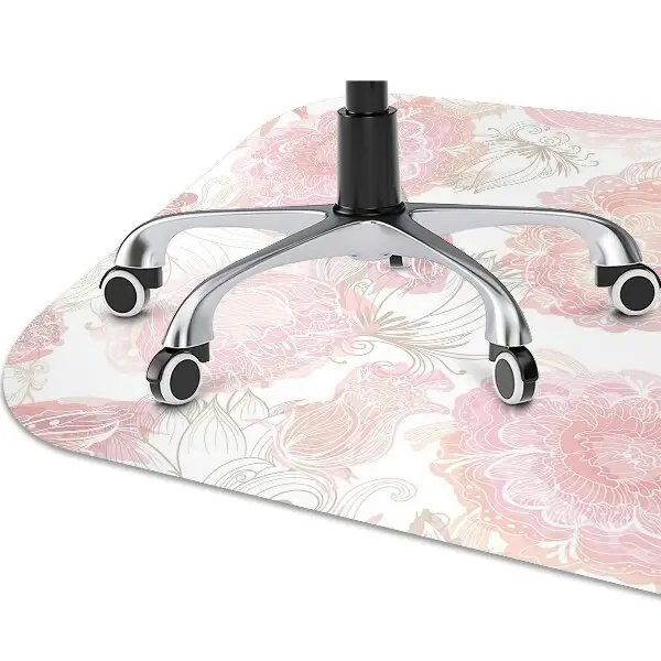 Office chair floor protector flowery pattern