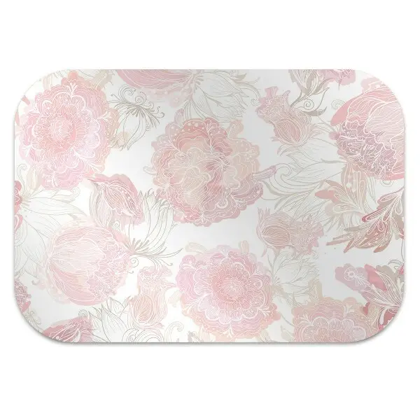 Office chair floor protector flowery pattern