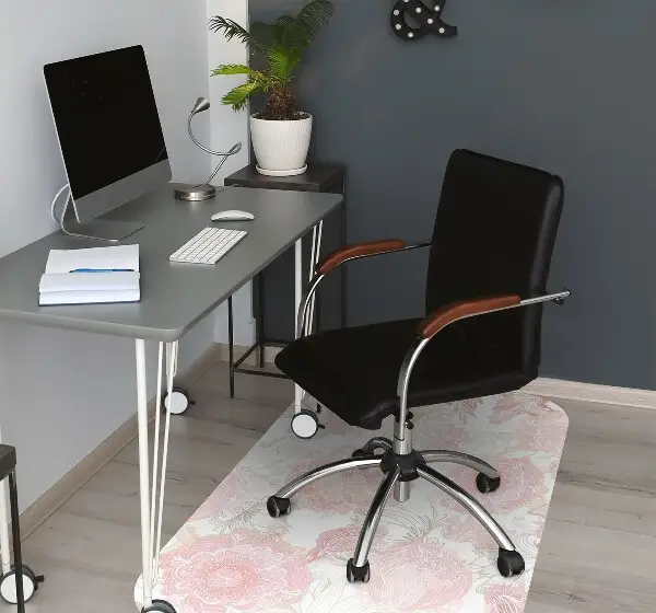Office chair floor protector flowery pattern