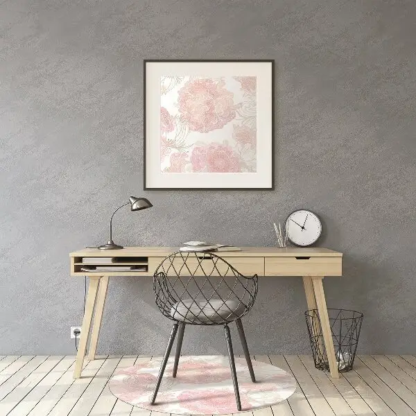 Office chair floor protector flowery pattern