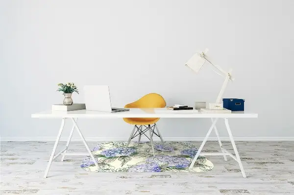 Office chair floor protector Hydrangea