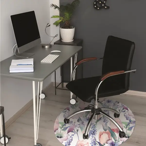 Office chair mat Spring bouquet