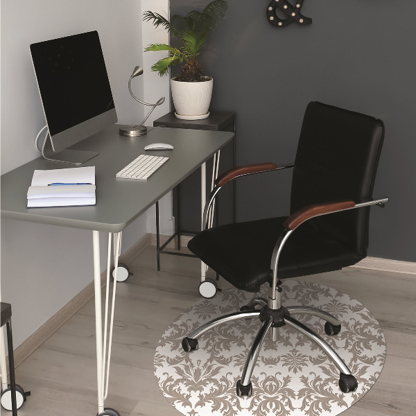 Desk chair mat baroque pattern