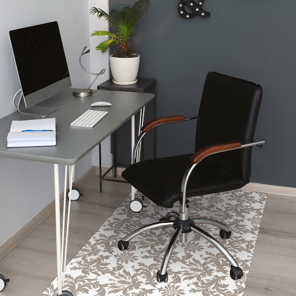 Desk chair mat baroque pattern