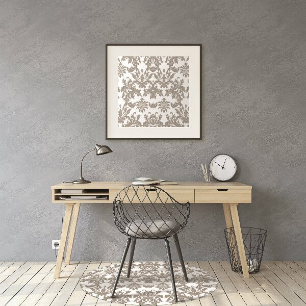Desk chair mat baroque pattern