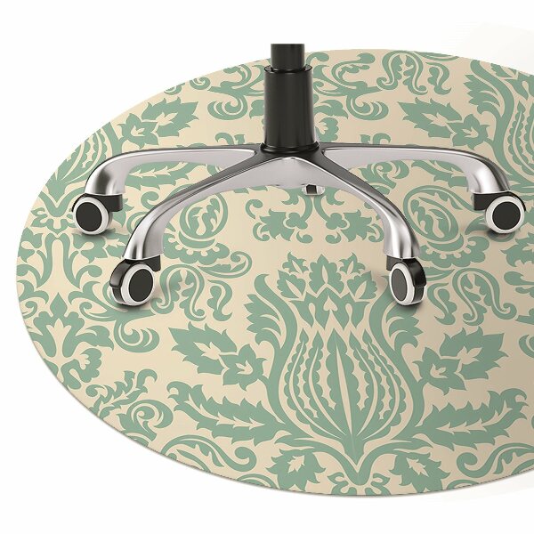 Office chair mat green Damask