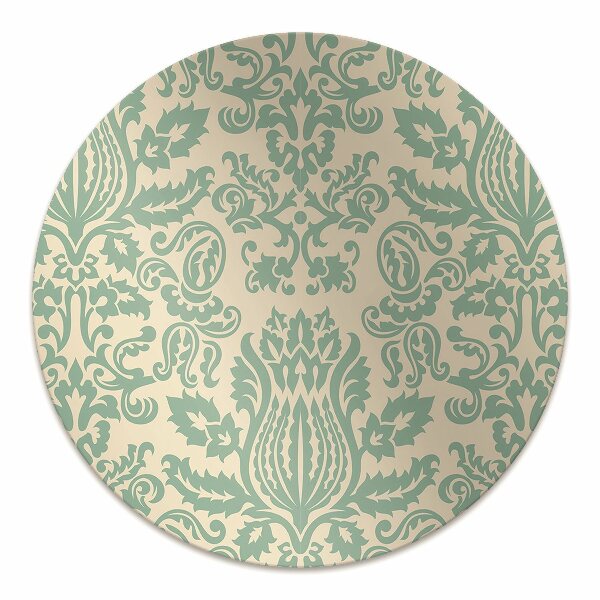 Office chair mat green Damask