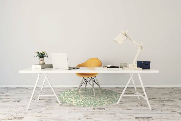 Office chair mat green Damask