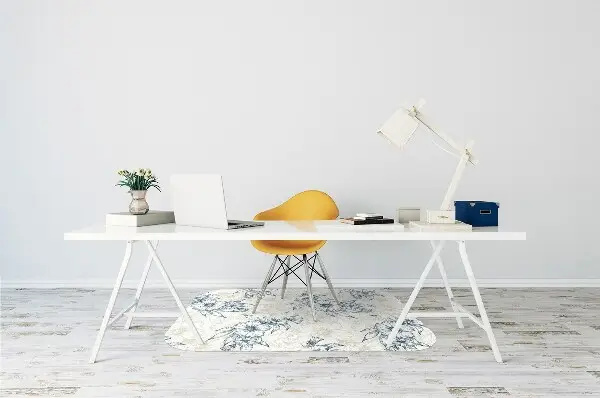 Office chair mat floral art