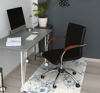 Office chair mat floral art