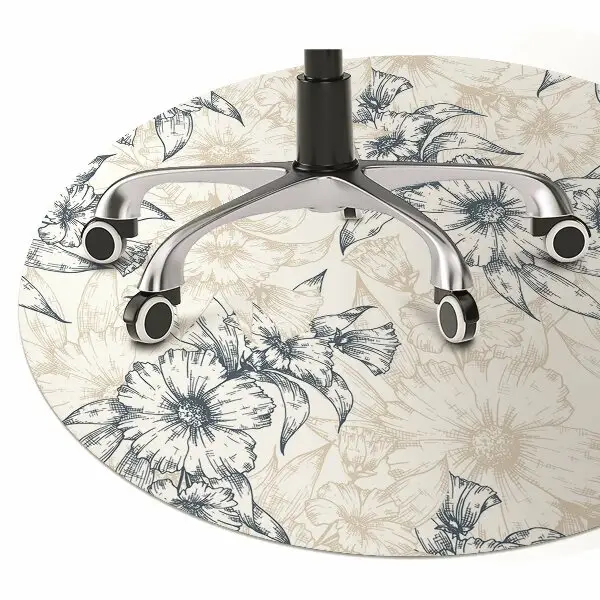 Office chair mat floral art