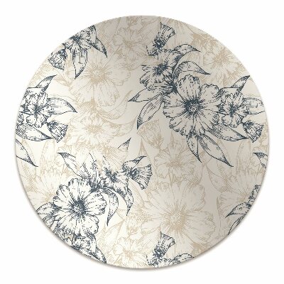 Office chair mat floral art