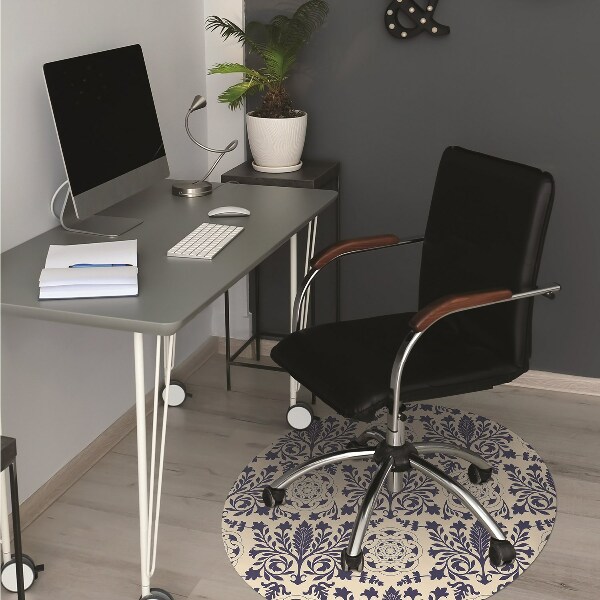 Office chair floor protector blue pattern