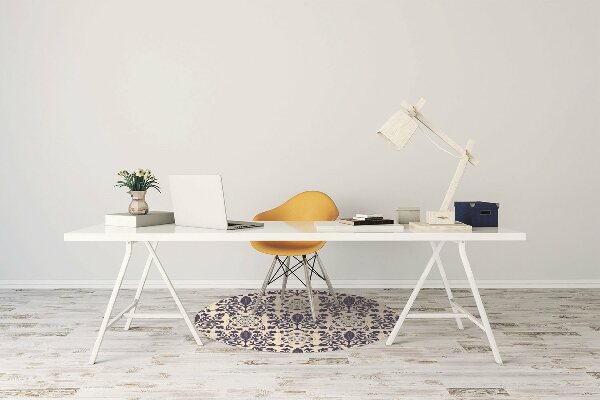 Office chair floor protector blue pattern