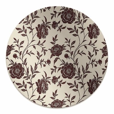 Office chair floor protector maroon flowers