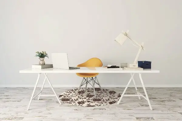 Office chair floor protector maroon flowers