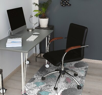 Desk chair mat floral pattern