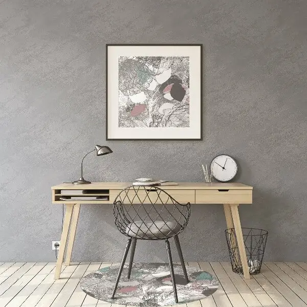 Desk chair mat floral pattern