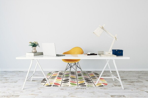 Desk chair mat colorful pattern
