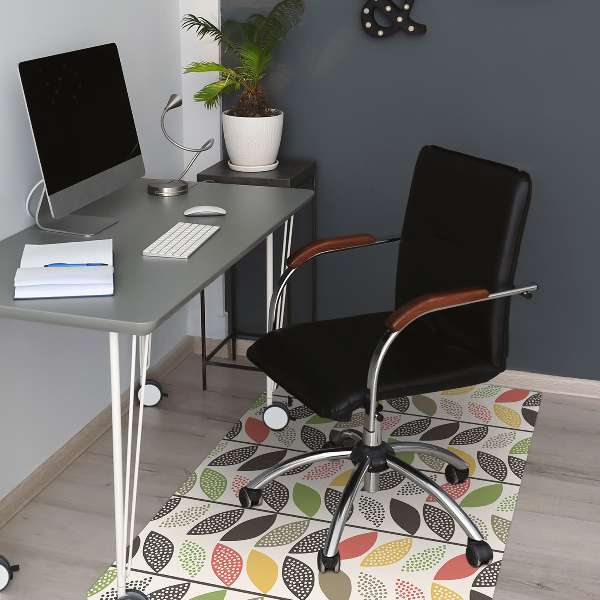 Desk chair mat colorful pattern