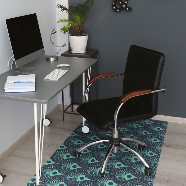Office chair floor protector neon blue