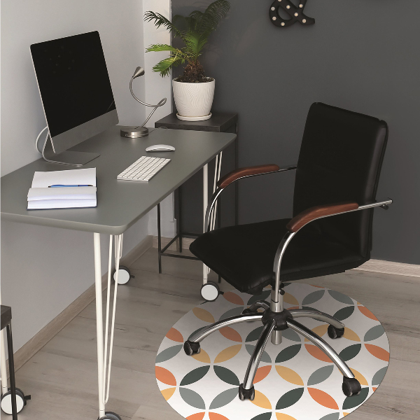 Office chair mat geometric wheels