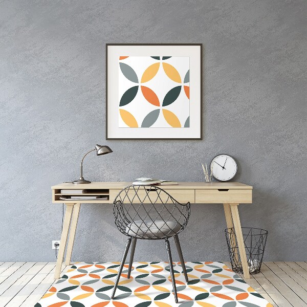 Office chair mat geometric wheels