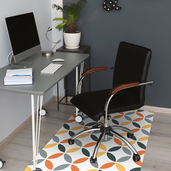 Office chair mat geometric wheels