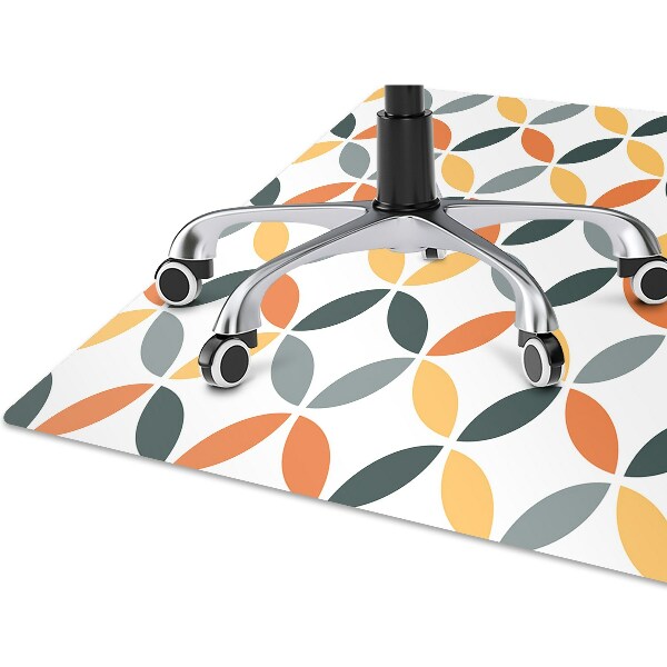 Office chair mat geometric wheels