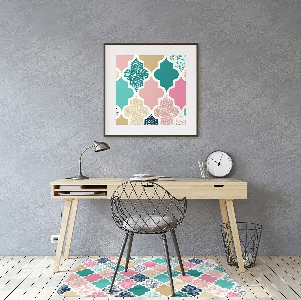 Desk chair mat colorful pattern